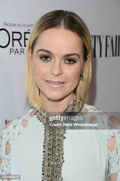 Actress-DJ Taryn Manning attends a DJ night hosted by Vanity Fair, L'Oreal Paris, & Hailee Steinfeld at Palihouse Holloway on February 26, 2016 in...