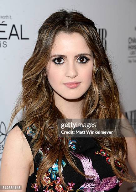Actress Laura Marano attends a DJ night hosted by Vanity Fair, L'Oreal Paris, & Hailee Steinfeld at Palihouse Holloway on February 26, 2016 in West...