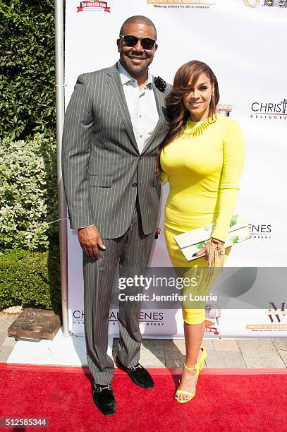 Terrell Fletcher and Sheree Zampino arrive at the Gospel Goes To Hollywood event at the Vibiana on February 26, 2016 in Los Angeles, California.