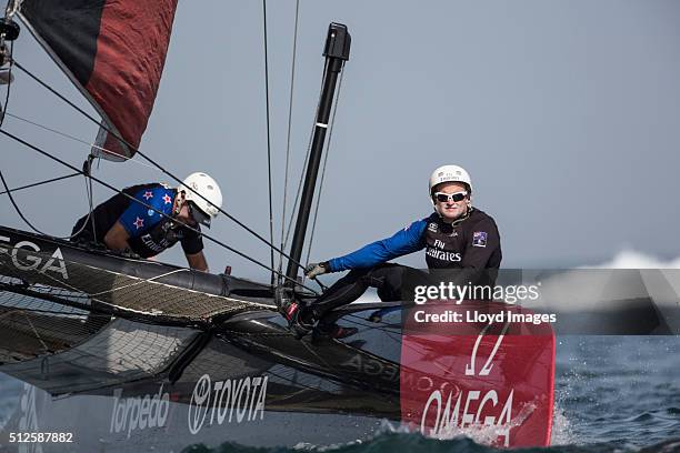 Emirates Team New Zealand skippered by Glenn Ashby shown here racing in a training session prior to the start of 35th America's Cup - Louis Vuitton...