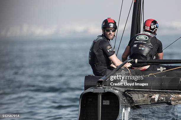 LandRover BAR skippered by Ben Ainslie take part in a training session prior to the start of 35th America's Cup - Louis Vuitton World Series in Oman...