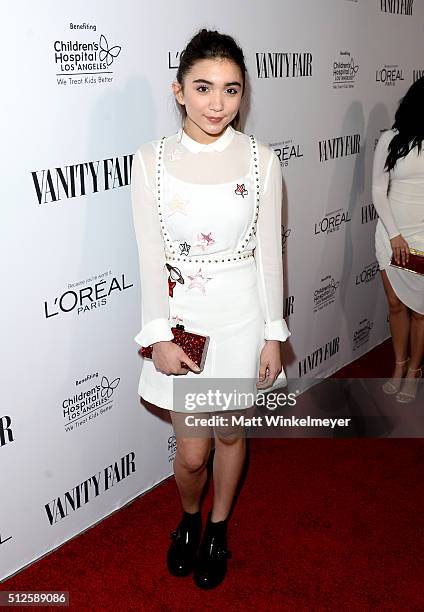 Actress Rowan Blanchard attends a DJ night hosted by Vanity Fair, L'Oreal Paris, & Hailee Steinfeld at Palihouse Holloway on February 26, 2016 in...