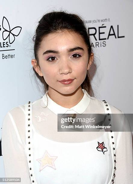 Actress Rowan Blanchard attends a DJ night hosted by Vanity Fair, L'Oreal Paris, & Hailee Steinfeld at Palihouse Holloway on February 26, 2016 in...