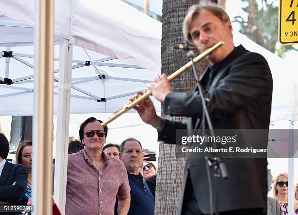 Flutist Andrea Griminelli attends a ceremony honoring Ennio Morricone with the 2,575th Star on The Hollywood Walk of Fame on February 26, 2016 in...