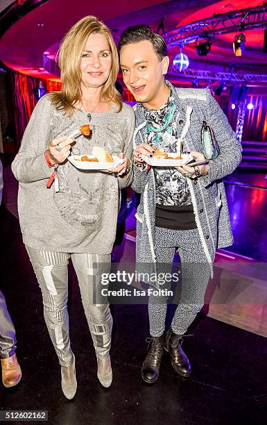 Maren Gilzer and Julian F. M. Stoeckel attend the 'Holiday on Ice: Passion' Berlin Premiere Party on February 26, 2016 in Berlin, Germany.