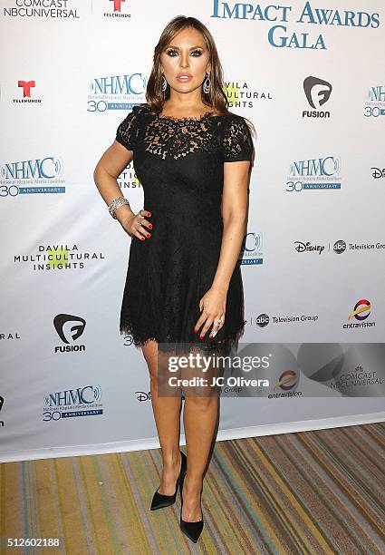 Actress Vanessa Villela attends the 19th Annual National Hispanic Media Coalition Impact Awards Gala at Regent Beverly Wilshire Hotel on February 26,...