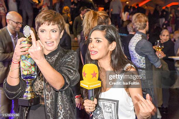 Isabell Horn and Collien Ulmen-Fernandes attend the 'Holiday on Ice: Passion' Berlin Premiere Party on February 26, 2016 in Berlin, Germany.