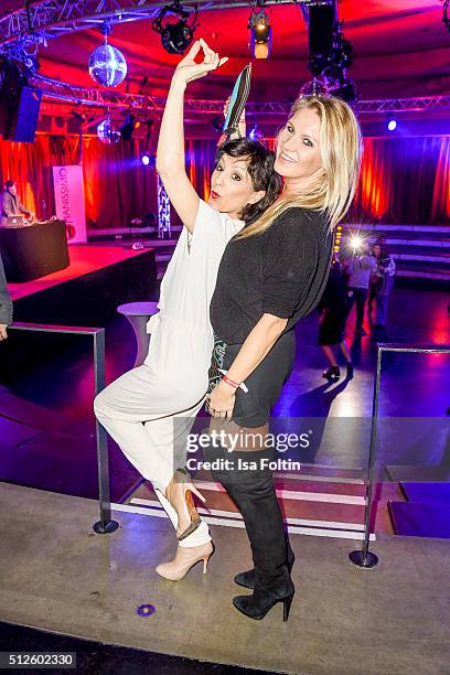 Miriam Pielhau and Magdalena Brzeska attend the 'Holiday on Ice: Passion' Berlin Premiere Party on February 26, 2016 in Berlin, Germany.