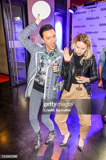 Julian F. M. Stoeckel and Evelyn Weigert attend the 'Holiday on Ice: Passion' Berlin Premiere Party on February 26, 2016 in Berlin, Germany.