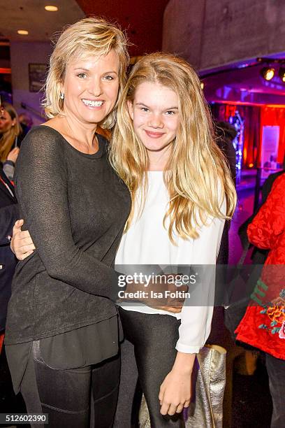 Carola Ferstl and her daughter Lilly Ferstl attend the 'Holiday on Ice: Passion' Berlin Premiere Party on February 26, 2016 in Berlin, Germany.