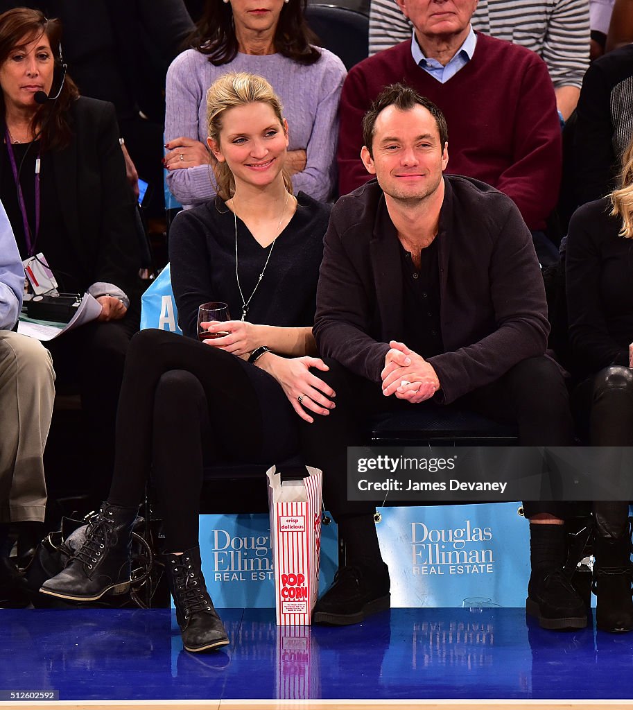 Celebrities Attend The Orlando Magic Vs New York Knicks Game - February 26, 2016