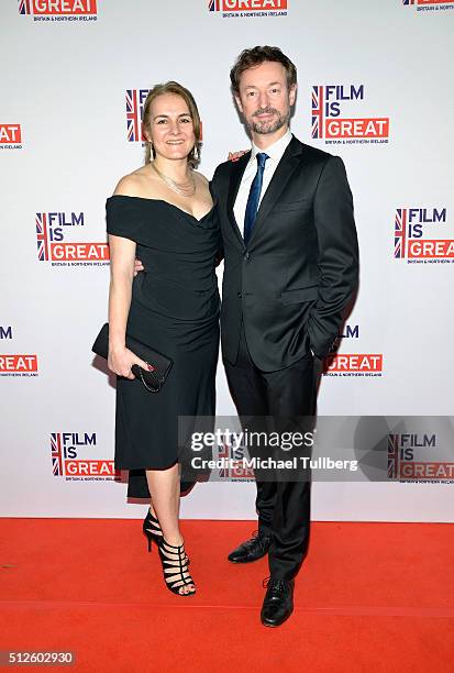 Richard Stammers and Lorea Hoye attends the Film is GREAT Reception at Fig & Olive on February 26, 2016 in West Hollywood, California.
