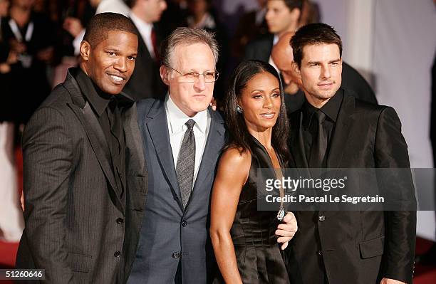 Actor Jamie Foxx, director Michael Mann and actors Jada Pinkett Smith and Tom Cruise attend the "Collateral" Premiere at the 61st Venice Film...