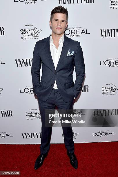 Actor Charlie Carver attends Vanity Fair, L'Oreal Paris, & Hailee Steinfeld host DJ Night at Palihouse Holloway on February 26, 2016 in West...