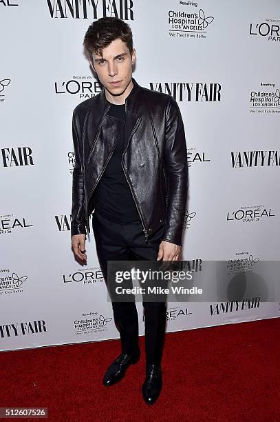 Nolan Gerard Funk attends Vanity Fair, L'Oreal Paris, & Hailee Steinfeld host DJ Night at Palihouse Holloway on February 26, 2016 in West Hollywood,...