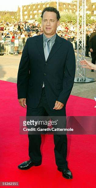 Actor Tom Hanks attends the "The Terminal" premiere at the 30th Deauville American Film Festival on September 4, 2004 in Deauville, France.