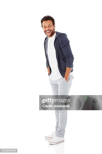 cheerful african man on white - full length stock pictures, royalty-free photos & images