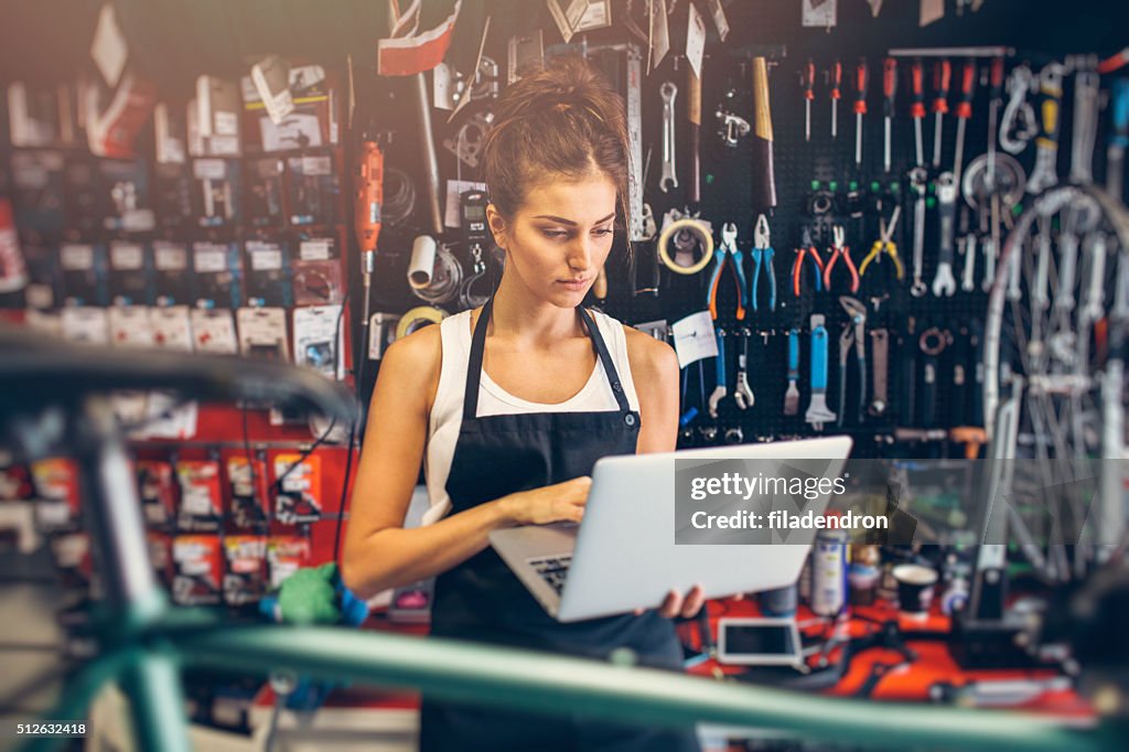 Female Bicycle Mechanic