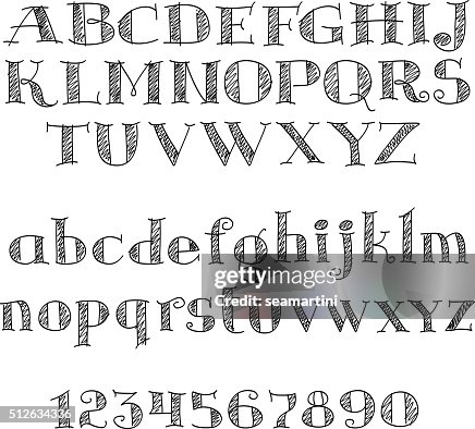 Crosshatch Lettering R Alphabet Letters Font With Crosshatching High-Res Vector Graphic ...