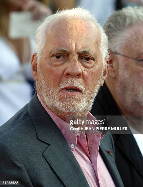 French actor Michel Serrault arrives for the preview of Steven Spielberg's new film 'The Terminal' at the 30th Deauville American film festival in...