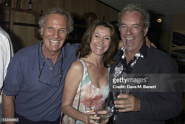 Mark Shand with actors Cherie Lunghi and Jay Benedict attend the UK Gala Film Premiere of "Carmen" at the Curzon Mayfair on September 5, 2004 in...