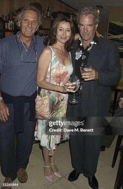 Mark Shand with actors Cherie Lunghi and Jay Benedict attend the UK Gala Film Premiere of "Carmen" at the Curzon Mayfair on September 5, 2004 in...