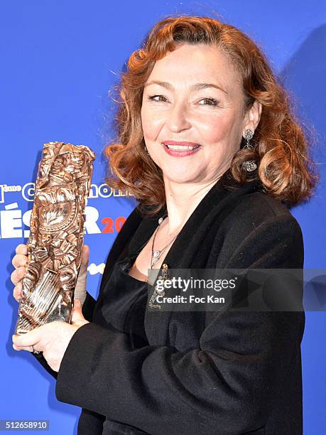 Cesar 2016 awarded Catherine Frot attends the Dinner at Le Fouquet' after the Cesar Film Awards 2016 on February 26, 2016 in Paris, France. Ê