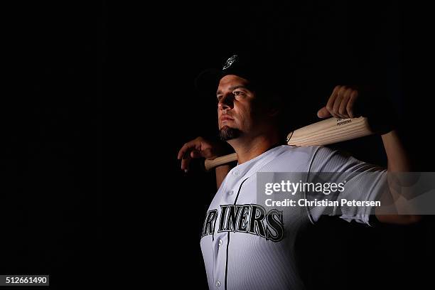 Gaby Sanchez of the Seattle Mariners poses for a portrait during spring training photo day at Peoria Stadium on February 27, 2016 in Peoria, Arizona.