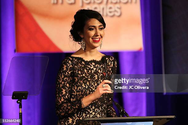 Actress Stephanie Beatriz onstage during the 19th Annual National Hispanic Media Coalition Impact Awards Gala at Regent Beverly Wilshire Hotel on...