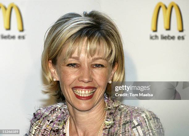 Doris Schroeder-Koepf, wife of Gerhard Schroeder, attends a national book awareness campaign photocall for children at a McDonald's, on September 6,...