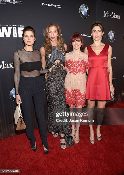 Actors Lake Bell, in Max Mara, Alysia Reiner, Carrie Preston and Sarah Megan Thomas attend Ninth Annual Women In Film Pre-Oscar Cocktail Party...