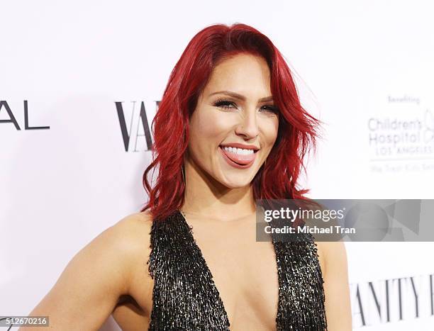 Sharna Burgess arrives at the Vanity Fair pre-Oscar party held at Palihouse Holloway on February 26, 2016 in West Hollywood, California.