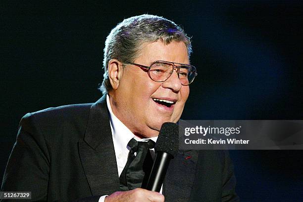 Comedian Jerry Lewis speaks at the 39th Annual Jerry Lewis MDA Labor Day Telethon on September 6, 2004 at CBS Television City, in Los Angeles,...