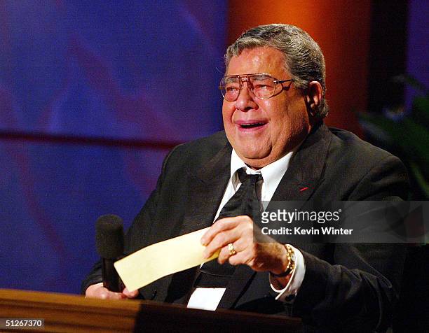 Comedian Jerry Lewis gives an emotional thanks to all that donated money on the 39th Annual Jerry Lewis MDA Labor Day Telethon on September 6, 2004...
