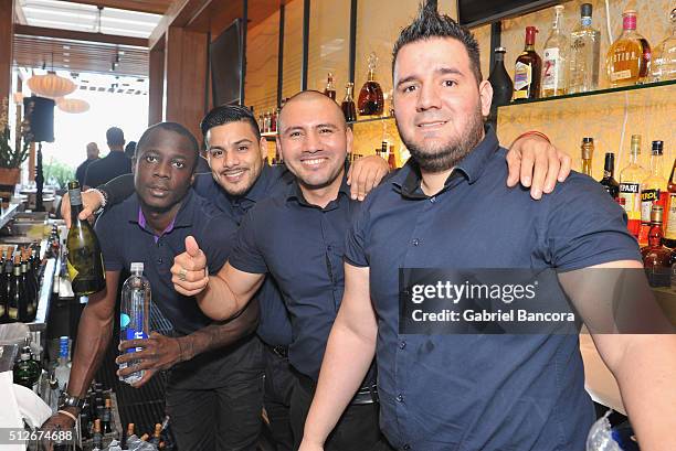Nobu staff pose at A Lunch Hosted By Nobu Matsuhisa And Jose Garces during 2016 Food Network & Cooking Channel South Beach Wine & Food Festival...
