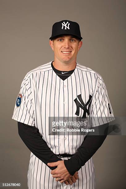 Chris Parmelee of the New York Yankees poses during Photo Day on Saturday, February 27, 2016 at George M. Steinbrenner Field in Tampa, Florida.