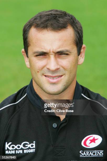 Thomas Castaignede pictured during the Saracens squad photocall at Bramley Road on August 10, 2004 in Southgate, London, England.