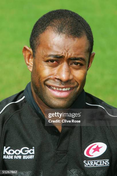 Mosese Rauluni pictured during the Saracens squad photocall at Bramley Road on August 10, 2004 in Southgate, London, England.