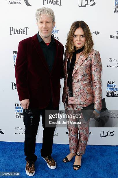 Director Eddie Schmidt and production designer Rachel Kamerman attend the 2016 Film Independent Spirit Awards on February 27, 2016 in Santa Monica,...