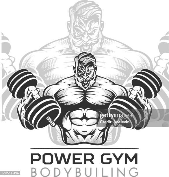 athlete bodybuilder - weightlifter stock illustrations