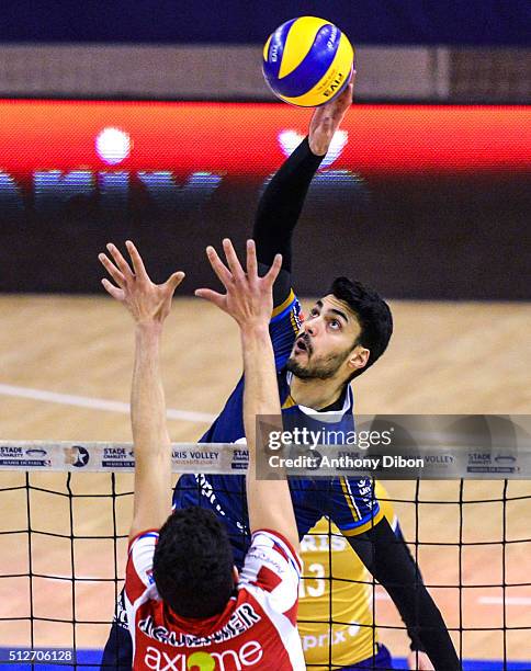 Jorge Fernandez of Paris during the French Ligue A match between Paris Volley v Cannes at Salle Pierre Charpy on February 27, 2016 in Paris, France.