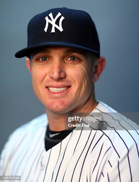 Chris Parmelee of the New York Yankees poses for a portrait on February 27, 2016 at George M Steinbrenner Stadium in Tampa, Florida.