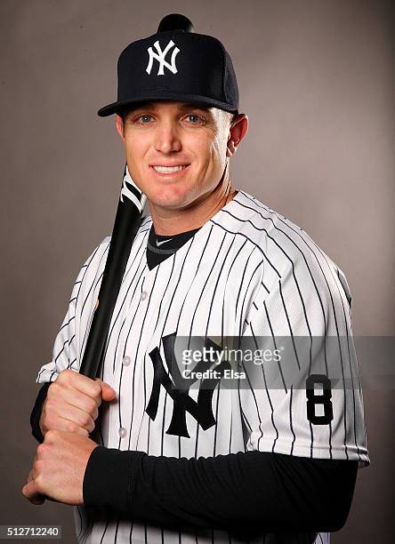 Chris Parmelee of the New York Yankees poses for a portrait on February 27, 2016 at George M Steinbrenner Stadium in Tampa, Florida.
