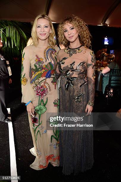 Actresses Cate Blanchett and Juno Temple attend the 2016 Film Independent Spirit Awards on February 27, 2016 in Santa Monica, California.