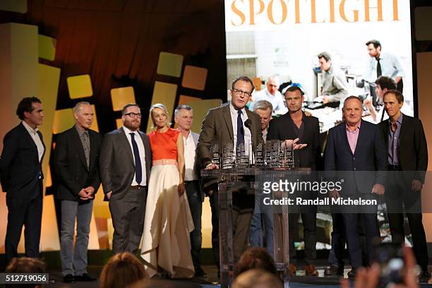 Director Tom McCarthy and cast accept the Robert Altman Award for 'Spotlight' onstage during the 2016 Film Independent Spirit Awards on February 27,...