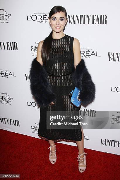 Marta Pozzan arrives at the Vanity Fair pre-Oscar party held at Palihouse Holloway on February 26, 2016 in West Hollywood, California.