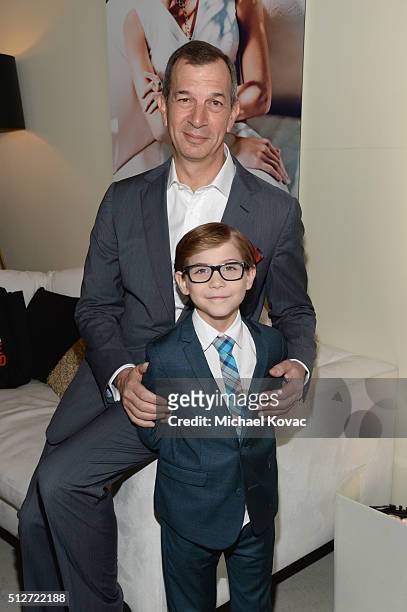 Piaget CEO Philippe Leopold-Metzger and actor Jacob Tremblay attend the 2016 Film Independent Spirit Awards sponsored by Piaget on February 27, 2016...