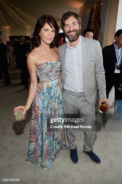 Actors Katie Aselton and Mark Duplass attend the 2016 Film Independent Spirit Awards sponsored by Piaget on February 27, 2016 in Santa Monica,...
