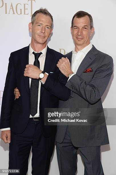 Actor Ben Mendelsohn and Piaget CEO Philippe Leopold-Metzger attend the 2016 Film Independent Spirit Awards sponsored by Piaget on February 27, 2016...