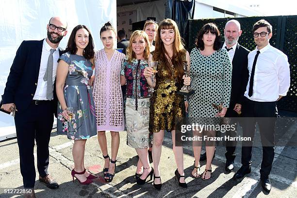 Director Marielle Heller and the cast and crew of 'Diary of a Teenage Girl' attend the 2016 Film Independent Spirit Awards on February 27, 2016 in...